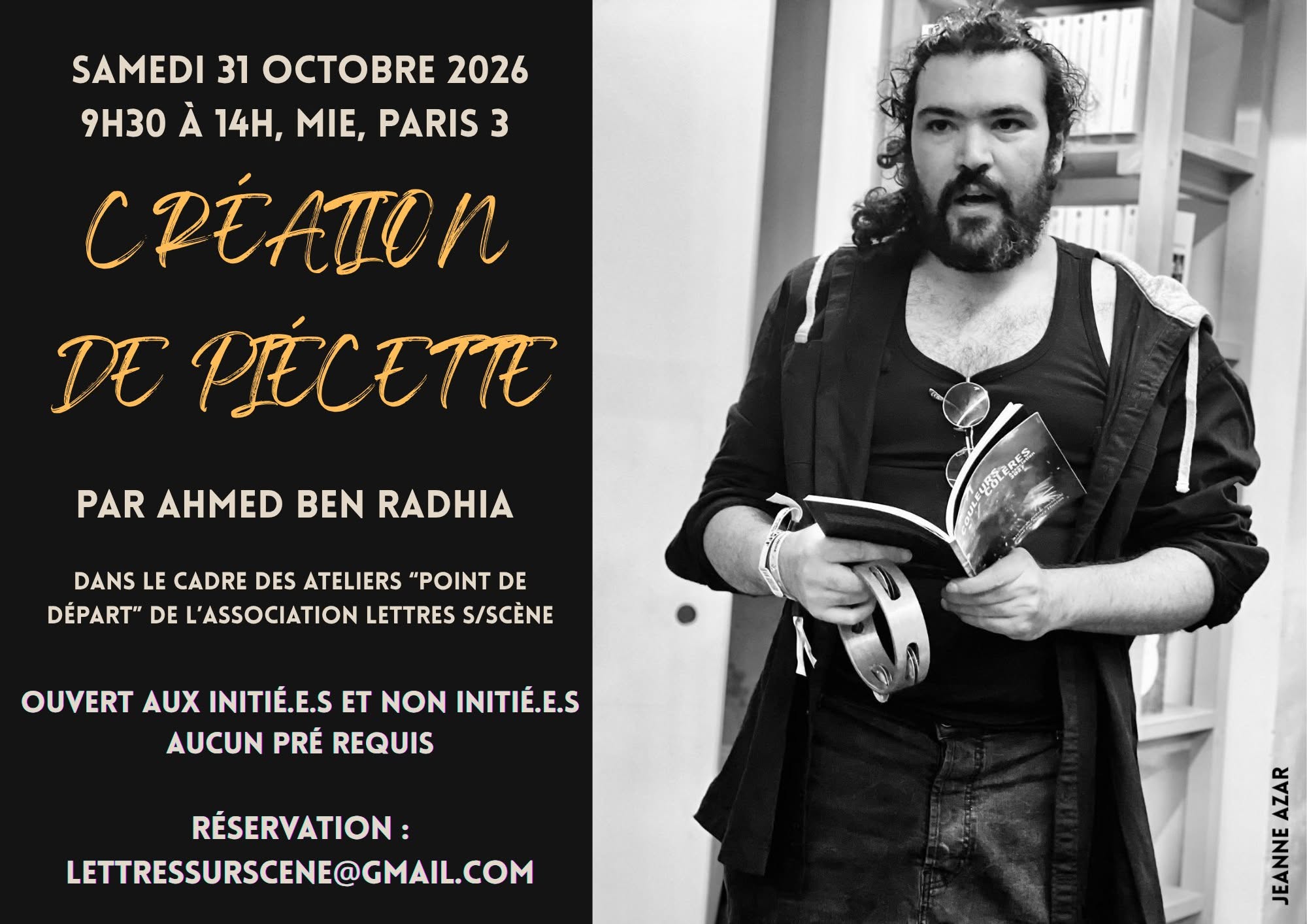 Lettres s/ scène - Atelier du 31/10/2026